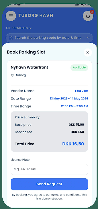 ParkingHub bookingflow