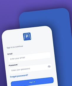 ParkingHub login-skærm